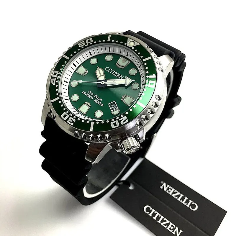 Citizen Promaster Marine Sea Eco-Drive Green Dial Men's Watch- BN0158-18X